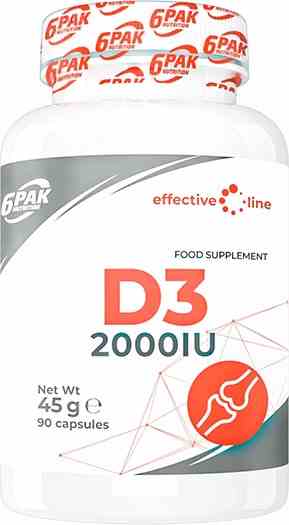 D3 2000IU Vitamin D3 Kapseln, 6PAK, 90 Stück, Vitaminpräparat in Gelatinekapseln, für Knochengesundheit und Immunschutz