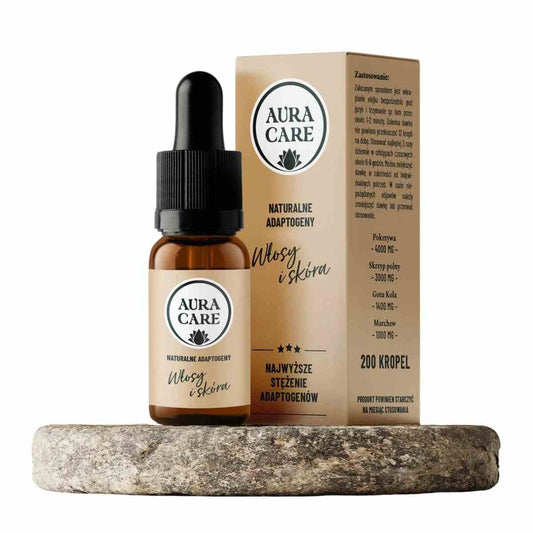 Aura Care Haar- und Haut-Adaptogene in 10 ml Flasche, natürliche Inhaltsstoffe für gesunde Haut und Haare, AURA CARE.