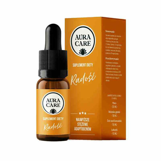 Aura Care Joy Adaptogene in 10 ml Flasche, natürliche Ergänzung für mehr Wohlbefinden, sichtbar in der Produktabbildung