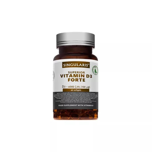 Hochwertige Singularis Superior Vitamin D3 Forte 4000IU Weichkapseln, Vitamin D Ergänzung in Weichkapseln, gut sichtbar im Bild