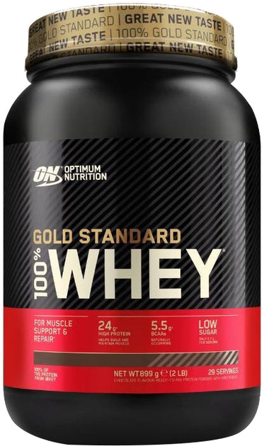 Optimum Nutrition 100% Gold Standard Whey Protein in französischer Vanillecreme, 900 g, Pulversupplement mit Vanillegeschmack
