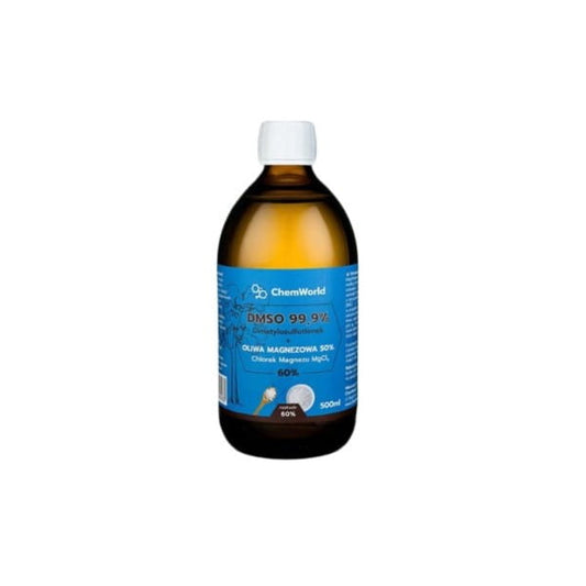 ChemWorld DMSO mit Magnesium, 250 ml Flasche, sichtbare Verpackung und Etikett, für natürliche Haut- und Muskelpflege