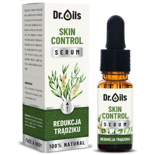 Dr. Oils Serum Skin Control in 30 ml Flasche, sichtbarer Inhalt, für die Hautpflege.