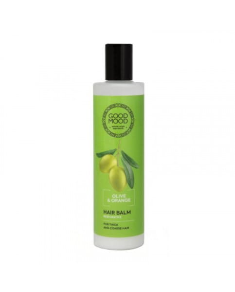 Haarbalsam von Dystrybutor Biogo.pl mit Oliven und Orangen, pflegt und verleiht gute Laune, cremige Textur, glänzendes Haar.