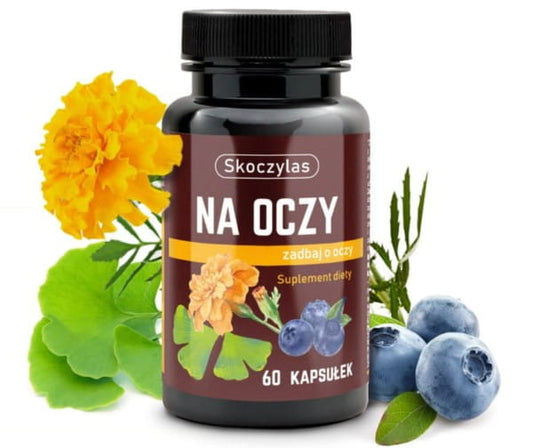 Hautpflegeprodukt Skoczylas für die Augenpflege, 60 K, in einer weißen Verpackung, sichtbar auf dem Bild