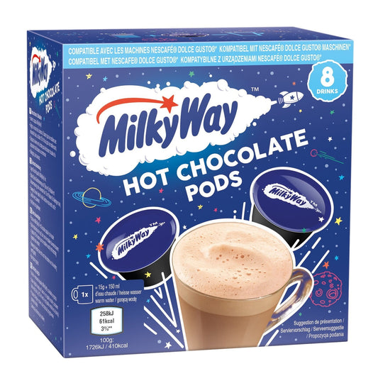 Milkyway Heiße Schokolade Kapseln, 8x15g, braune Kapseln für cremigen Schokoladengenuss, von Dystrybutor Biogo.pl
