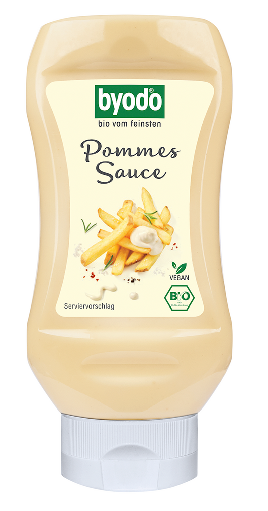 Glutenfreie Fruchtcremesauce Bio von BYODO in 300 ml Flasche, cremige Fruchtsauce mit Bio-Zutaten, ideal für Desserts und Snacks