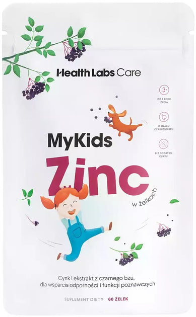Schwarzer Holunder Zink-Gel für Kinder von Health Labs Care MyKids in einer 60 g Tube, ideal für das Immunsystem.