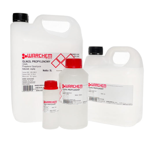 Reinpropylene glycol, 100 ml Flasche von WARCHEM, klare Flüssigkeit für chemische Anwendungen.