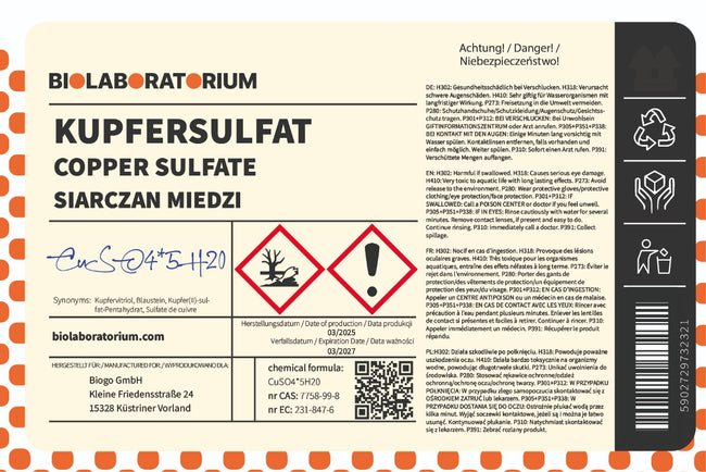 Koppar(II)sulfat 25 kg Biolaboratorium Main Image