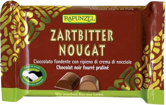 BIO-Zartbitterschokolade mit Nougat 100 g – RAPUNZEL MHD: 10-2026