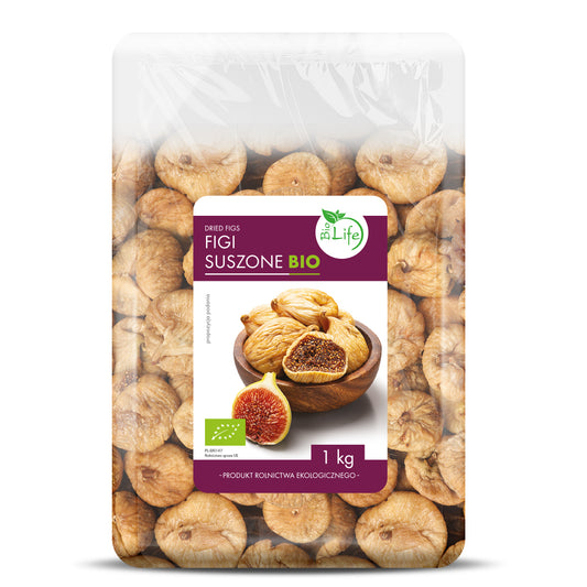 Bio Feigen, 1 kg, frische und saftige Bio LIFE Feigen auf einem Teller, natürliche Bio-Qualität, ideal für Snacks und Desserts