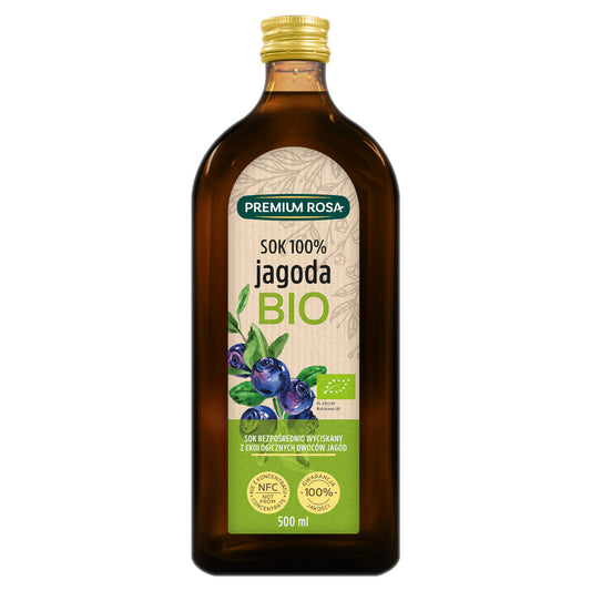 Heidelbeersaft 100% BIO 500ml PREMIUM ROSA - Biogo.de