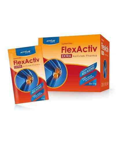 AktivLab FlexActiv EXTRA Nahrungsergänzung in 30 Beuteln mit 11 g, flexible Gelenkunterstützung, ideal für aktive Menschen.