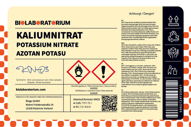 Nitrato de potasio 3 kg BIOLABORATORIUM Main Image