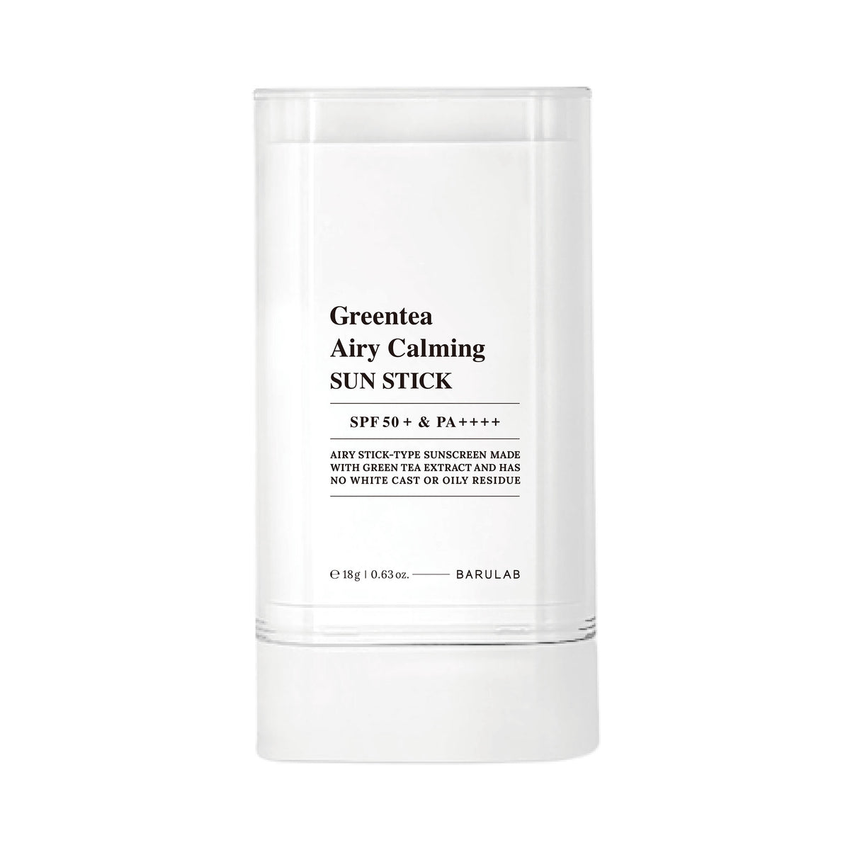 Hautcreme CORAEAN Solfaction mit grünem Tee, SPF 50+, 18 g, von Barulab, auf einem weißen Hintergrund.