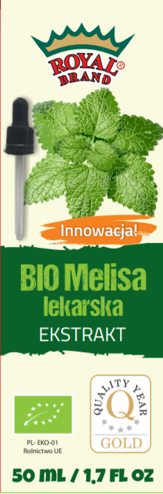 Bio Zitronenmelissenextrakt in 50 ml Flasche von ROYAL BRAND, natürliche Tropfen für entspannende Anwendungen