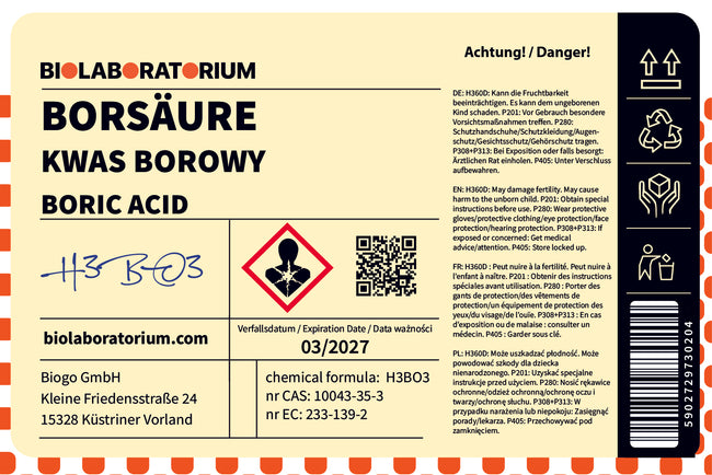 Acide borique 3 kg BIOLABORATORY Main Image