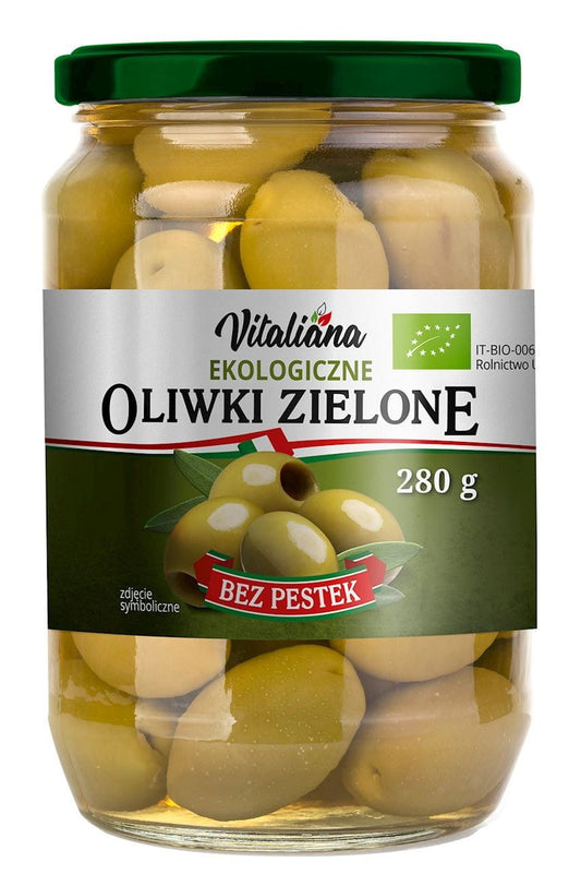 Biologisch gebrochene grüne Öle in Glasflasche, 280 g, von Vitaliana, sichtbar im Bild
