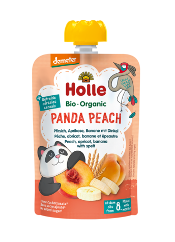 Holle Bio Mousse im Tube mit Banane, Maulbeere und Orkise, zuckerfrei, 100 g, für Babys ab 8 Monaten, Demeter-Qualität