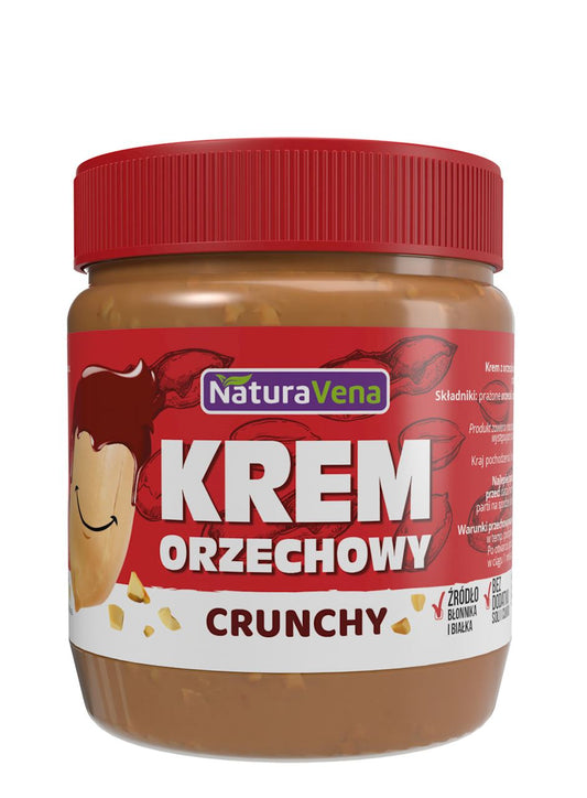 CRUNCHY-NUSSCREME 100 % OHNE ZUSATZ VON SALZ UND ZUCKER 340 g  – NATURAVENA MHD: 12-2026