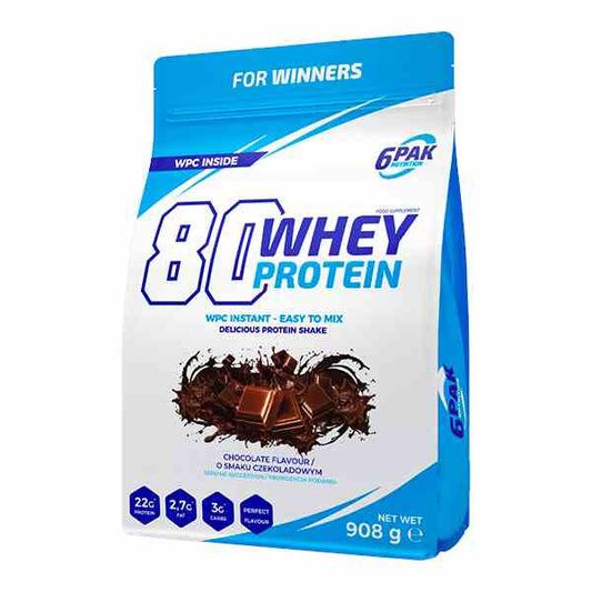 6PAK Nutrition Whey Protein in Schokoladengeschmack, 908g Pack, cremige Textur, ideal für Muskelaufbau und Ernährung