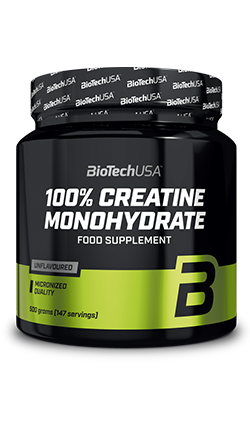 BioTech USA 100% Kreatin-Monohydrat, 500g Pulver für Muskelaufbau und Leistungssteigerung, in einer transparenten Verpackung