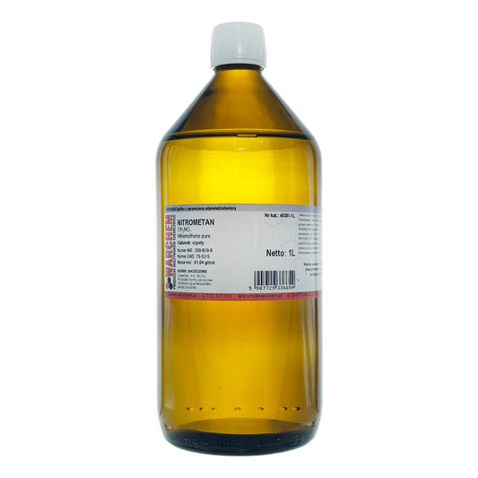 Reiniger NITROMETHAN 1L von WARCHEM, klarer chemischer Reiniger für vielseitige Anwendungen, in Flasche auf weißem Hintergrund