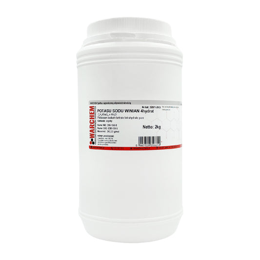 Reines Natrium-Kalium-Tartrat 4-Hydrat in 2 kg Verpackung, chemisches Produkt von Biogo.de, für Labore und industrielle Anwendungen