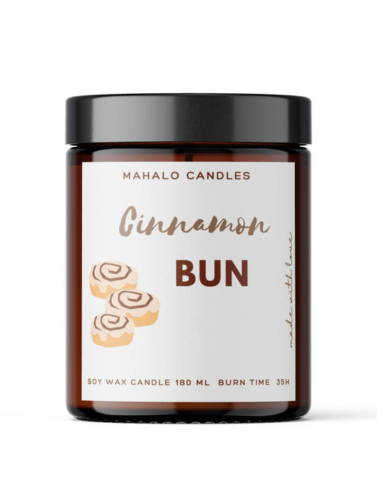CINNAMON BUN Sojakerze 180 ml handgefertigte MahaloCandles - Biogo.de