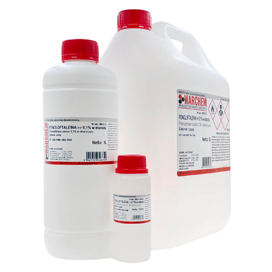 Reine PHENOLPHTHALEIN-Lösung 0,1 % in 100 ml Flasche, WARCHEM, medizinische oder chemische Anwendung sichtbar im Bild