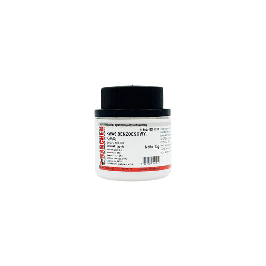 Reine Benzosäure in 25g Packung von WARCHEM, chemische Substanz für Labor und industrielle Anwendungen