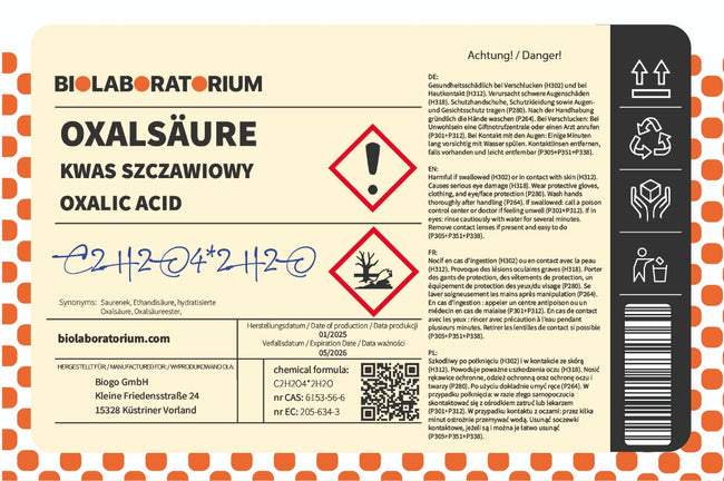 Acide oxalique 3 kg BIOLABORATORY Main Image