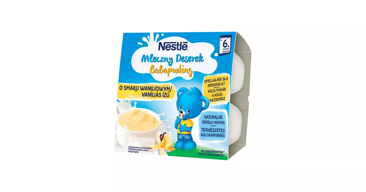 Nestle 6 oydan keyin vanil ta'mi bilan sutli desert 400g