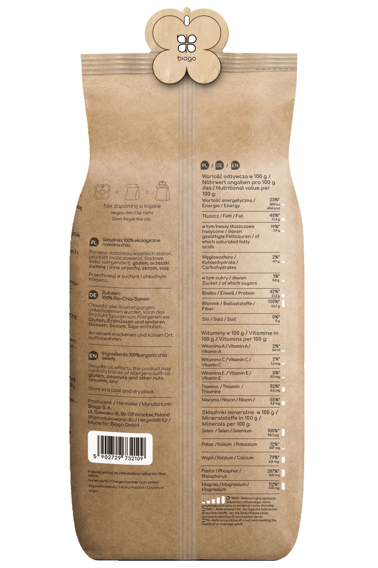 Chiasamen (Salvia Hispanica) bio 1 kg BIOGO - Biogo.de