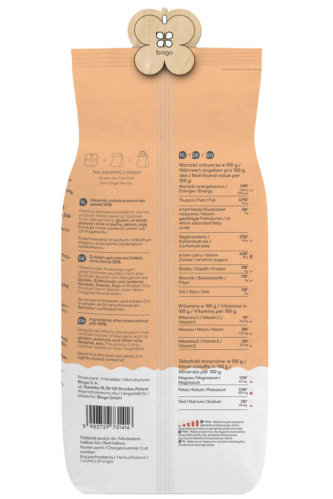 Dátiles secos 1 kg BIOGO Main Image