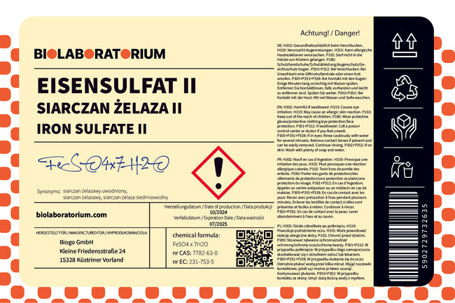 Iron(II) sulfate 5kg BIOLABORATORY  Main Image