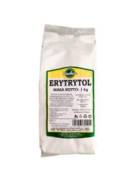 Erythrit Zucker 1 kg von SMAKOSZ, feines weißes Süßungsmittel in einer transparenten Verpackung.