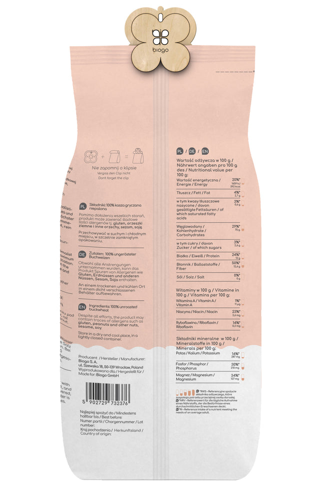 Sémola de trigo sarraceno sin pelar 1 kg BIOGO Main Image
