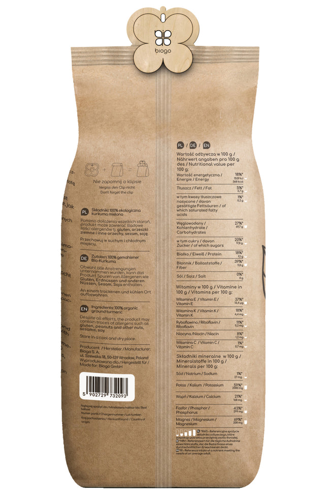 Cúrcuma molida ecológica 500 g BIOGO Main Image