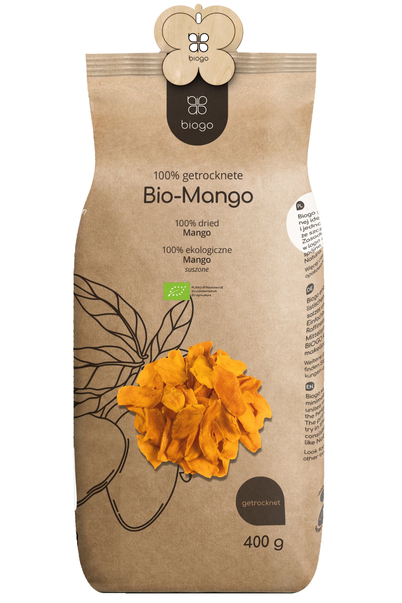 Getrocknete Mango bio 400 g BIOGO - Biogo.de Imagine principală a produsului