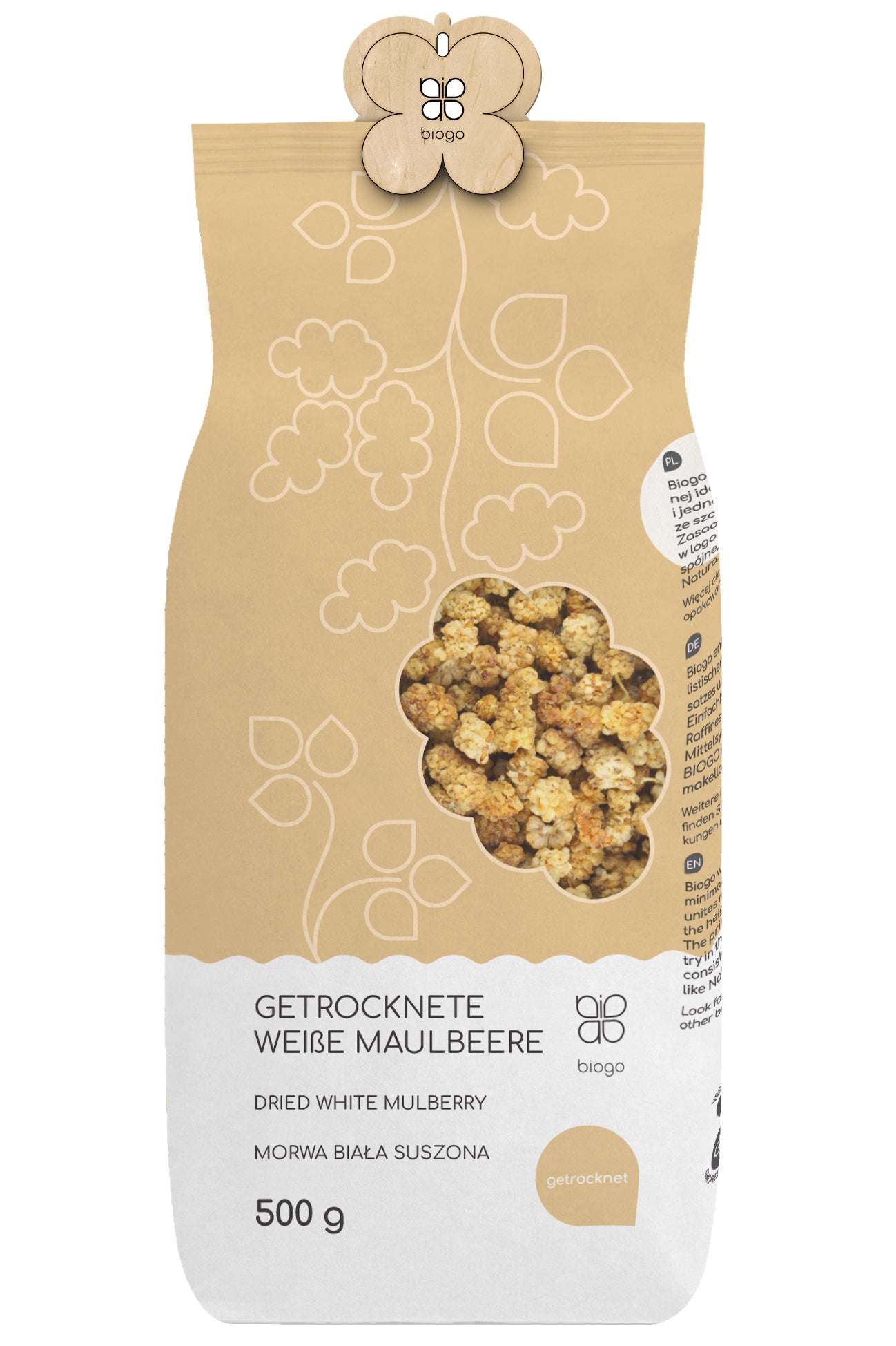 Getrocknete Weiße Maulbeeren 500 g BIOGO - Biogo.de Imagine principală a produsului
