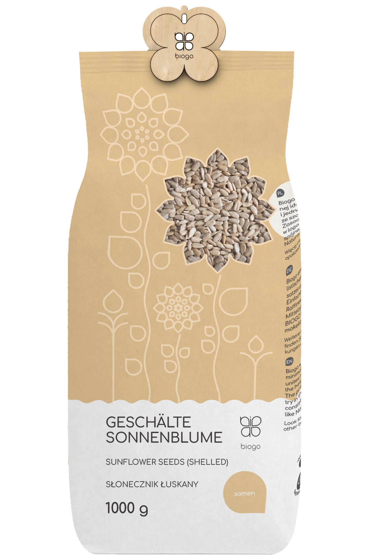 Geschälte Sonnenblumenkerne 1 kg BIOGO