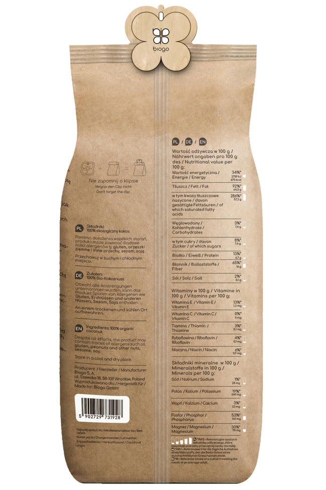 Coco rallado ecológico 500 g BIOGO Main Image