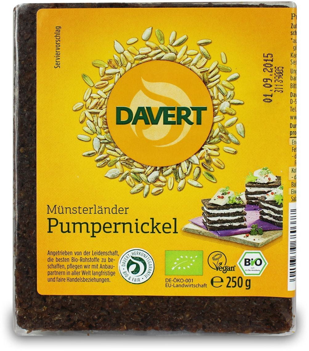 Pumpernickelbrot BIO 250 g - DAVERT