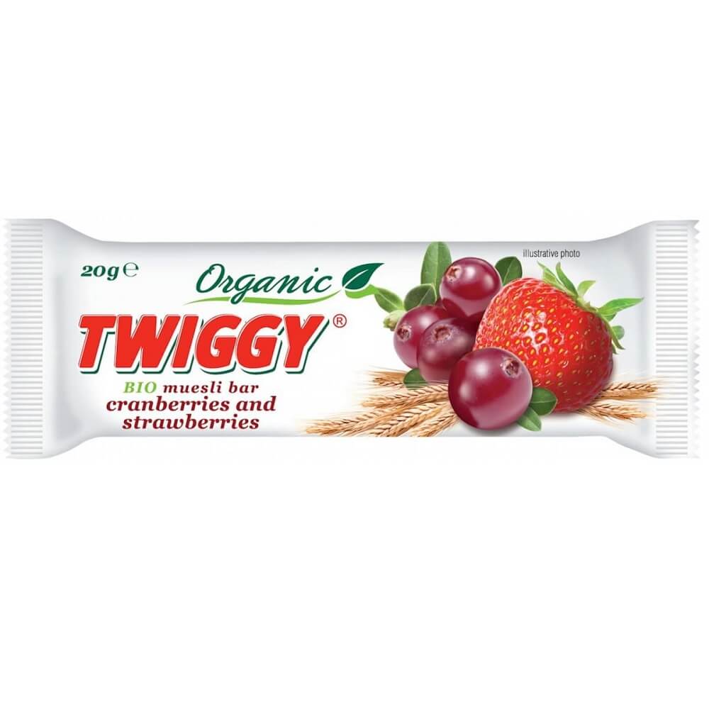 Müsliriegel mit Preiselbeeren und Erdbeeren BIO 20 g - TWIGGY