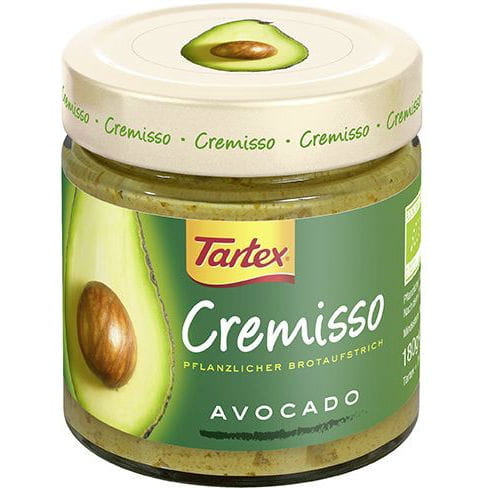 Bio Avocado-Sonnenblumenpaste von TARTEX in 180 g, cremige grüne Avocado- und Sonnenblumenkerne in einer Packung
