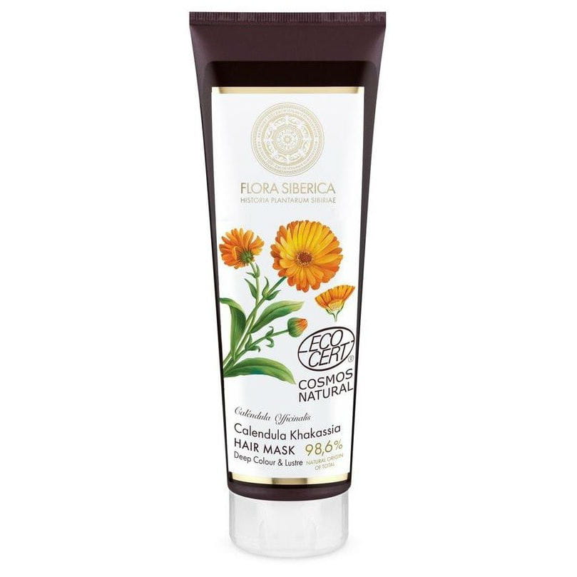NATURA SIBERICA Farbige Haarmaske 200 ml für coloriertes Haar, cremige Textur und pflegende Inhaltsstoffe.