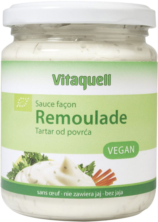 BIO Remouladensauce (Tartar) von VITAQUELL in 250 ml Flasche, cremige Sauce mit Kräutern und Gewürzen für Fischgerichte