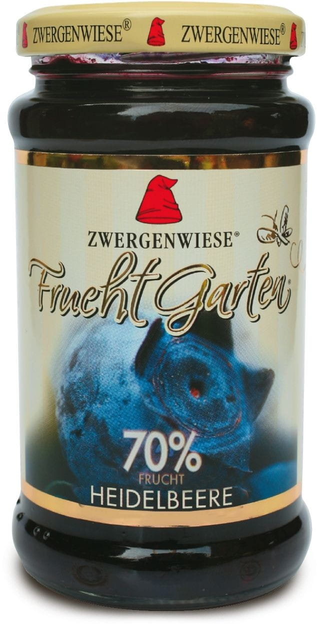 Heidelbeermousse (70% Frucht) glutenfrei BIO 225 g - ZWERGENWIESE Hover Image